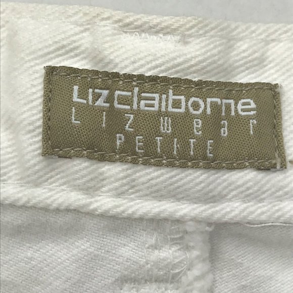 Liz Claiborne Lizwear Women's 6 Petite Regular White Jean Preowned - Picture 3 of 12